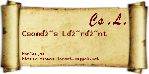 Csomós Lóránt névjegykártya