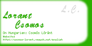 lorant csomos business card